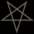 The pentagram, the sign of Lucifer. Black magic sign