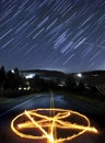 Pentagram and Star Trails