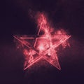 Pentagram symbol. Abstract night sky background. Royalty Free Stock Photo