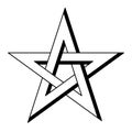 Interlaced pentagram, left-handed version of a five-pointed star Royalty Free Stock Photo
