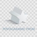 Pentagrammic Prism Geometric Figure of white Color
