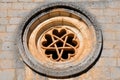 The pentalpha of a rose window Royalty Free Stock Photo