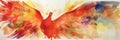 Holy Spirit Dove on Watercolor Banner for Christian Pentecost Celebration, generative AI