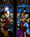 The Pentecost in stained glass Royalty Free Stock Photo