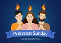 Pentecost Sunday, apostles and Holy Spirit in flame Royalty Free Stock Photo