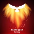 Pentecost Sunday Christian holiday Abstract Poster. Whit Sunday, Whitsunday or Whitsun Vector Illustration. Holy spirit or Holy