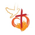 Pentecost Sunday. Holy Spirit Fire Royalty Free Stock Photo