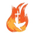 Pentecost Sunday. Holy Spirit Fire Royalty Free Stock Photo