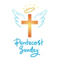 Pentecost Sunday - motivational quote lettering, religious poster. Print for poster, prayer book Royalty Free Stock Photo