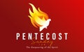 Pentecost Sunday - The Outpouring of the Spirit, dove in flame Royalty Free Stock Photo