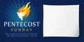 Pentecost Sunday poster with dove in flame Royalty Free Stock Photo