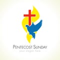 Pentecost Sunday vector greetings. Royalty Free Stock Photo