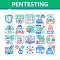 Pentesting Software Collection Icons Set Vector