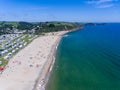 Aerial view of Pentewan Sands Cornwall Royalty Free Stock Photo