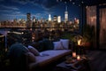 Penthouse terrace. Generate Ai Royalty Free Stock Photo