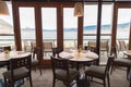 Dining room with view of Okanagan Lake at the Hooded Merganser restaurant