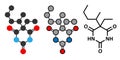 Pentobarbital (pentobarbitone) barbiturate sedative molecule