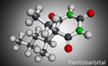 Pentobarbital, pentobarbitone molecule. It is sedative, hypnotic agent. Is used for the treatment of short term insomnia.