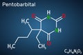 Pentobarbital, pentobarbitone molecule. It is sedative, hypnotic agent. Is used for the treatment of short term insomnia.