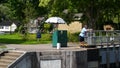 Penton Hook Lock on a summers day in Surrey Royalty Free Stock Photo