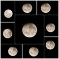 Penumbral lunar eclipse 2020 stages. The phases of a Penumbral lunar eclipse `Strawberry Moon`from earth. Super Earth Moon.