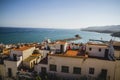 Penyscola village views from the castle, province of Valencia Sp Royalty Free Stock Photo