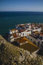 Penyscola village views from the castle, province of Valencia Sp Royalty Free Stock Photo