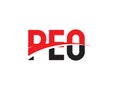 PEO Letter Initial Logo Design Vector Illustration