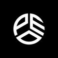 PEO letter logo design on black background. PEO creative initials letter logo concept. PEO letter design
