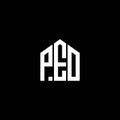 PEO letter logo design on BLACK background. PEO creative initials letter logo concept. PEO letter design