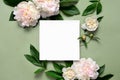 Peonies background with copy space