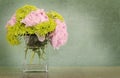 Peonies and chrysanthemums in vase