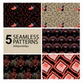 Peony FLoral Luxury Seamless Pattern Bundle With Five Variations For muitipurpose use Royalty Free Stock Photo