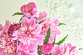 Peony flowers bouquet. Springtime fresh natural composition