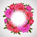 Peony flowers frame Royalty Free Stock Photo