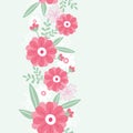 Peony flowers and leaves vertical seamless pattern Royalty Free Stock Photo