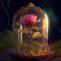 Generative AI: peony in a glass box