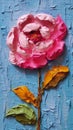 Peony Perfection: A Colorful Impasto Painting with Origami Roses
