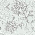 Peony seamless pattern