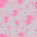 Peony seamless pattern