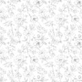 Peony seamless pattern.