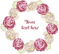 Peony vector decorative frame for the text. Floral boarder for greeting cards