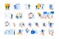 Set of modern flat design people icons