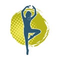 Silhouette of a female ballet dancer in action pose. Royalty Free Stock Photo