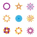 People abstract connected community spiral success circle logo icons