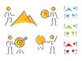 People achievements icons scribble Royalty Free Stock Photo