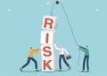 People add cubes with the letters risk Royalty Free Stock Photo