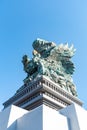 People admiring the God Wisnu riding the Garuda Royalty Free Stock Photo