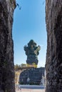 People admiring the God Wisnu riding the Garuda Royalty Free Stock Photo