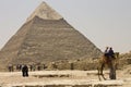 People admiring the Pyramid of Khafre